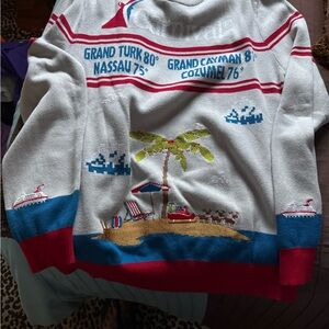 Tropical Beach Scene Sweater
